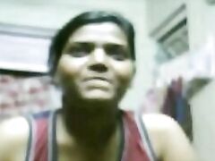 Desi girl from Mumbai chatting live with her boyfriend on webcam showing her mouth watering big breast.